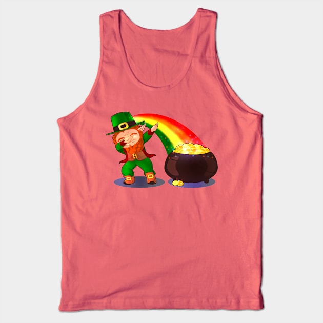 Dabbing Leprechaun Tank Top by LyddieDoodles